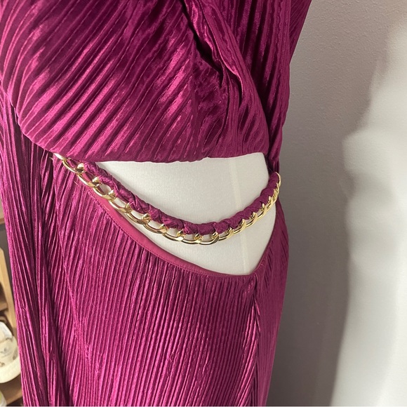 NWT Ramy Brook Kimberly Plisse Cutout High-Low Dress - Picture 7 of 10